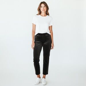 LOFT Julia Black Velvet Cropped Women’s Pants - Sleek Ankle Length